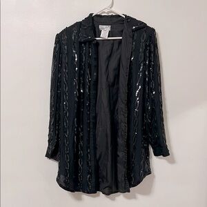 Vintage Black Sequin Embellished Jacket